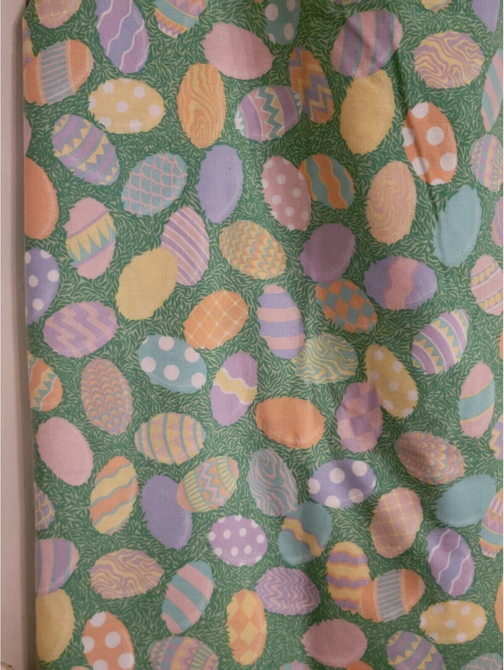 Easter Tablecloth 100” X 120"  Grass Green Purple Yellow Pink Easter Eggs Spring